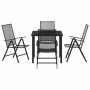 Conjunto de Comedor de Jardín 5 pcs Antracita Acero