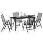 Conjunto de Comedor de Jardín 5 pcs Antracita Acero