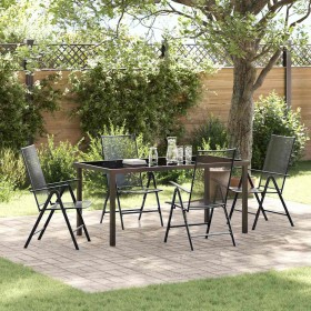 Conjunto de Comedor de Jardín 5 pcs Antracita Acero