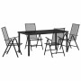 Conjunto de Comedor de Jardín 5 pcs Antracita Acero
