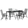 Conjunto de Comedor de Jardín 5 pcs Antracita Acero