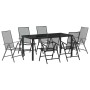 Conjunto de Comedor de Jardín 7 pcs Antracita Acero