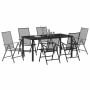 Conjunto de Comedor de Jardín 7 pcs Antracita Acero