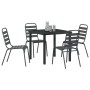 Conjunto de Comedor de Jardín 5 pcs Gris oscuro Acero