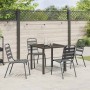 Conjunto de Comedor de Jardín 5 pcs Gris oscuro Acero