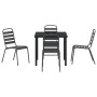 Conjunto de Comedor de Jardín 5 pcs Gris oscuro Acero