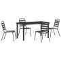 Conjunto de Comedor de Jardín 5 pcs Gris oscuro Acero