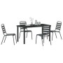 Conjunto de Comedor de Jardín 5 pcs Gris oscuro Acero