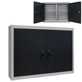 Industrieller Wandwerkzeugschrank Metall grau und schwarz von vidaXL, Werkzeugschränke - Ref: Foro24-145365, Preis: 125,69 €,...