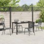 Conjunto de Comedor de Jardín 5 pcs Gris oscuro Acero