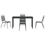 Conjunto de Comedor de Jardín 5 pcs Gris oscuro Acero