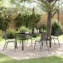 Conjunto de Comedor de Jardín 5 pcs Gris oscuro Acero