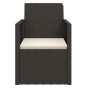 Silla de jardín con cojín ratán sintético negro de vidaXL, Sillas de jardín - Ref: Foro24-362320, Precio: 74,27 €