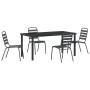 Conjunto de Comedor de Jardín 5 pcs Gris oscuro Acero