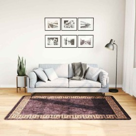 Alfombra lavable antideslizante negro y dorado 120x180 cm