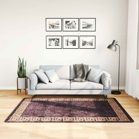 Alfombra lavable antideslizante negro y dorado 120x180 cm