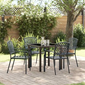 Conjunto de Comedor de Jardín 5 pcs Antracita Acero