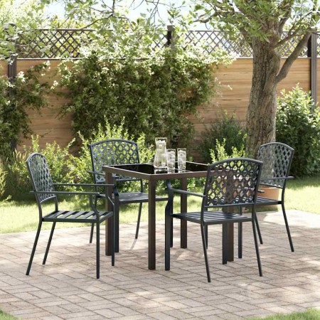 Conjunto de Comedor de Jardín 5 pcs Antracita Acero