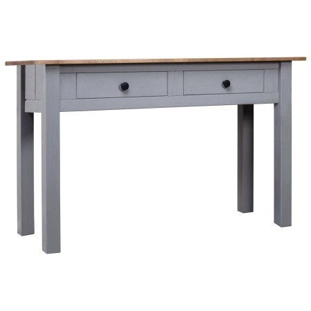 Mesa consola madera maciza pino estilo Panamá gris 110x40x72 cm en Mesas auxiliares | Comprar online en Foro24