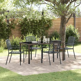 Conjunto de Comedor de Jardín 5 pcs Antracita Acero