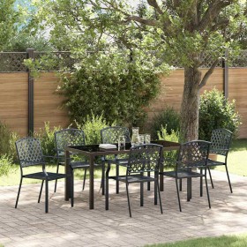 Conjunto de Comedor de Jardín 7 pcs Antracita Acero