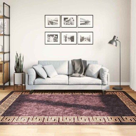 Alfombra lavable antideslizante negro y dorado 160x230 cm