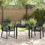 Conjunto de Comedor de Jardín 3 pcs Negro Poliratán