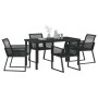 Conjunto de Comedor de Jardín 5 pcs Negro Poliratán
