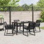 Conjunto de Comedor de Jardín 5 pcs Negro Poliratán