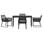 Conjunto de Comedor de Jardín 5 pcs Negro Poliratán