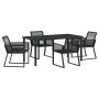 Conjunto de Comedor de Jardín 5 pcs Negro Poliratán