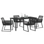 Conjunto de Comedor de Jardín 5 pcs Negro Poliratán