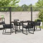 Conjunto de Comedor de Jardín 5 pcs Negro Poliratán