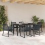 Conjunto de Comedor de Jardín 7 pcs Negro Poliratán