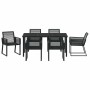 Conjunto de Comedor de Jardín 7 pcs Negro Poliratán