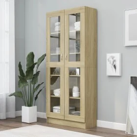 Sonoma Oak Engineered Wood Display Case 82.5x30.5x185.5 cm by vidaXL, Bookcases and shelves - Ref: Foro24-802771, Price: 170,...