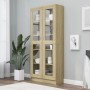 Vitrine aus Sonoma-Eichenholzwerkstoff, 82,5 x 30,5 x 185,5 cm von vidaXL, Bücherregale und Regale - Ref: Foro24-802771, Prei...