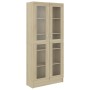 Vitrine aus Sonoma-Eichenholzwerkstoff, 82,5 x 30,5 x 185,5 cm von vidaXL, Bücherregale und Regale - Ref: Foro24-802771, Prei...