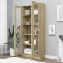Vitrine aus Sonoma-Eichenholzwerkstoff, 82,5 x 30,5 x 185,5 cm von vidaXL, Bücherregale und Regale - Ref: Foro24-802771, Prei...