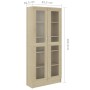 Vitrine aus Sonoma-Eichenholzwerkstoff, 82,5 x 30,5 x 185,5 cm von vidaXL, Bücherregale und Regale - Ref: Foro24-802771, Prei...