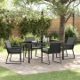Conjunto de Comedor de Jardín 5 pcs Negro Poliratán