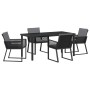 Conjunto de Comedor de Jardín 5 pcs Negro Poliratán