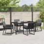 Conjunto de Comedor de Jardín 5 pcs Negro Poliratán