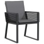 Conjunto de Comedor de Jardín 5 pcs Negro Poliratán