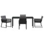 Conjunto de Comedor de Jardín 5 pcs Negro Poliratán