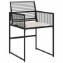 Conjunto de Comedor de Jardín 5 pcs Negro Poliratán
