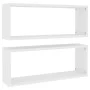 Cube wall shelf 2 pcs engineered wood white 60x15x23cm by vidaXL, Shelves and shelves - Ref: Foro24-807133, Price: 37,44 €, D...