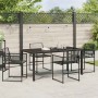Conjunto de Comedor de Jardín 5 pcs Negro Poliratán