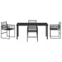 Conjunto de Comedor de Jardín 5 pcs Negro Poliratán