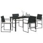 Conjunto de Comedor de Jardín 5 pcs Negro Poliratán